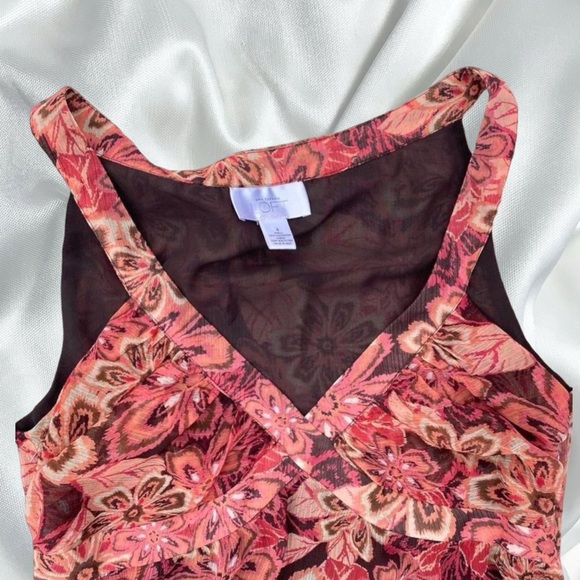 Fairycore floral sleeveless blouse Ann Taylor LOFT - Picture 3 of 4